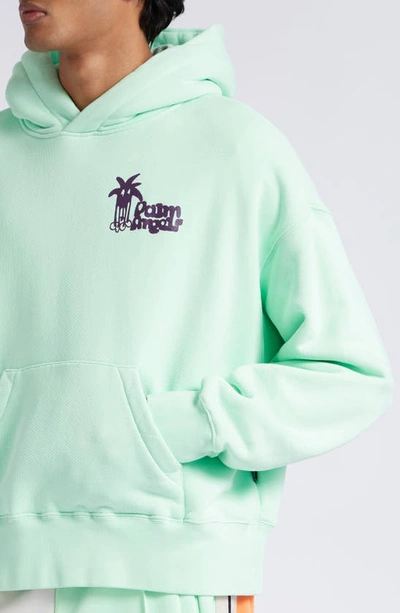 Shop Palm Angels Classic Douby Graphic Hoodie In Light Green Purple
