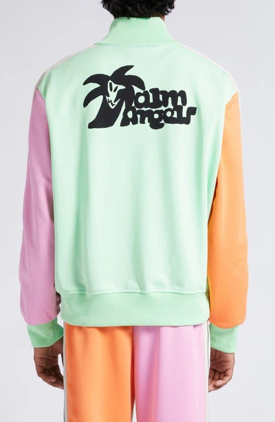 Shop Palm Angels Hunter Colorblock Track Jacket In Light Green
