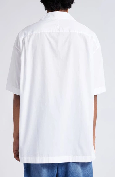 Shop Jw Anderson Stud Profile Print Short Sleeve Camp Shirt In White/ Multi