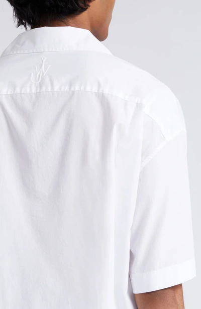 Shop Jw Anderson Stud Profile Print Short Sleeve Camp Shirt In White/ Multi