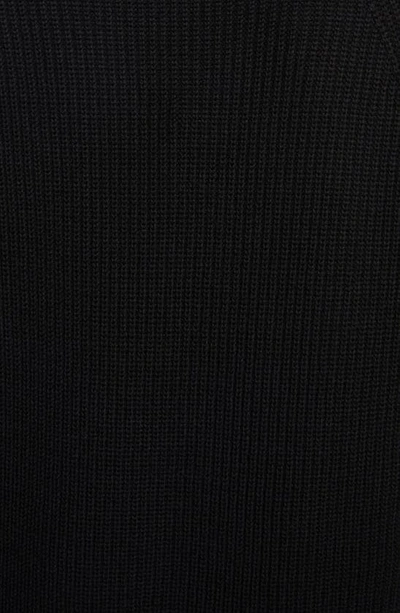 Shop Versace Metallic Stitch Detail Wool Cardigan In 1b000 Black