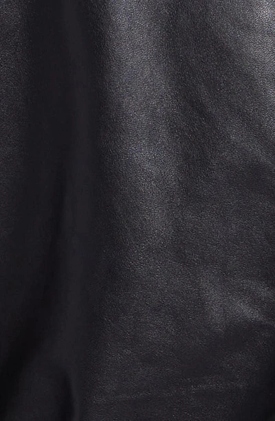 Shop Dolce & Gabbana Logo Plaque Leather Hooded Blouson Jacket In Black
