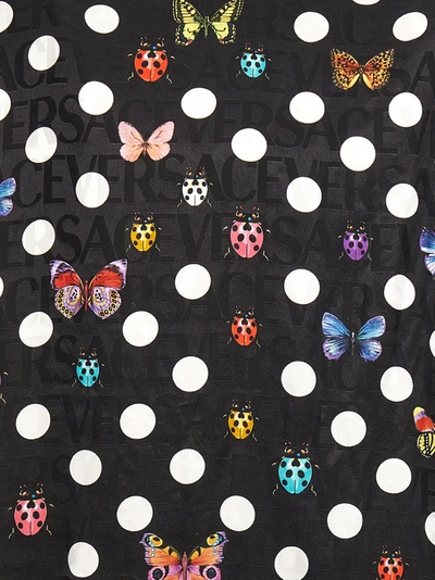 Shop Versace Home Heritage Butterflies & Ladybugs Polka Towels Black