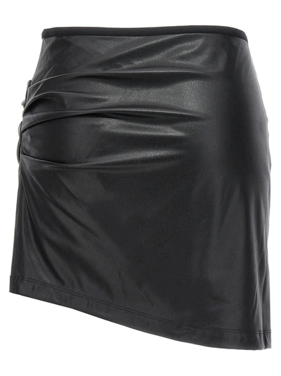 Shop Helmut Lang Leather-effect Skirt Skirts Black
