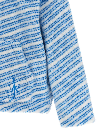 Shop Jw Anderson Logo Embroidered Hoodie Sweatshirt Light Blue