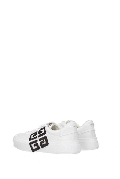 Shop Givenchy Sneakers City Sport Leather Black In White
