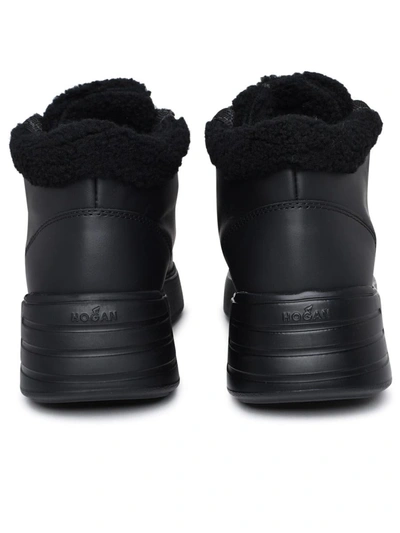 Shop Hogan Rebel Black Leather Sneakers