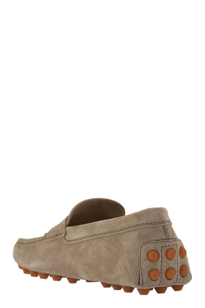 Shop Tod's Suede Moccasin Moccasin In Stone