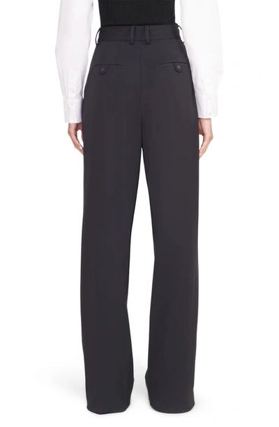 Staud Luisa Pleated Straight-leg Pants In Black