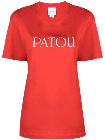 Shop Patou T-shirt Logo Clothing In Red