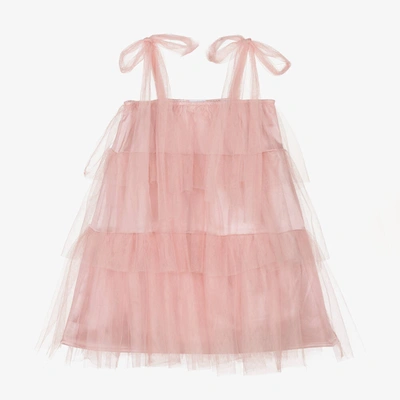 Shop The Tiny Universe Girls Pink Satin Tulle Dress