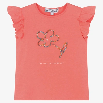 Shop Tartine Et Chocolat Girls Pink Liberty Print Flower T-shirt