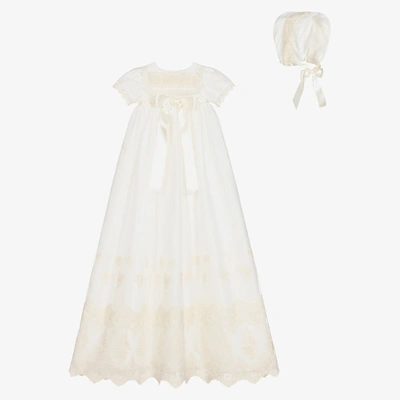 Shop Beatrice & George Ivory Silk & Lace Ceremony Gown Set