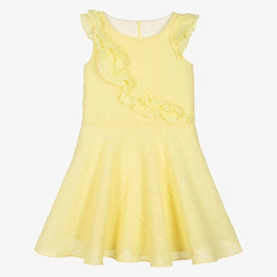 Shop David Charles Girls Yellow Plumeti Mesh Dress