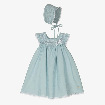 Shop Paz Rodriguez Baby Girls Blue Cotton Dress Set