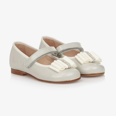 Shop Children's Classics Girls Ivory Pearl Leather Shoes