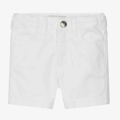Shop Emporio Armani Baby Boys White Cotton Shorts