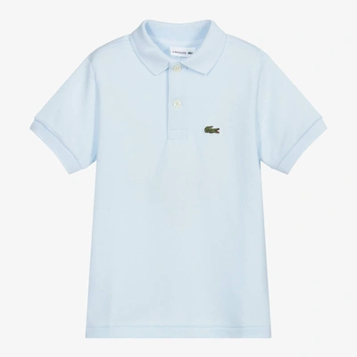Shop Lacoste Boys Pale Blue Logo Polo Shirt