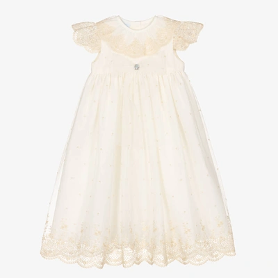 Shop Artesania Granlei Baby Ivory Lace & Tulle Ceremony Gown