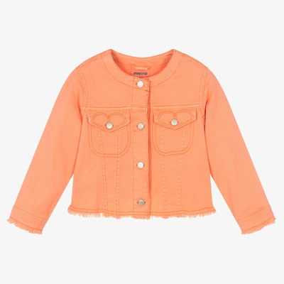 Shop Mayoral Girls Orange Denim Jacket