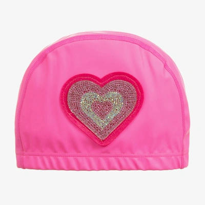 Shop Bling2o Girls Pink Diamanté Heart Swim Cap