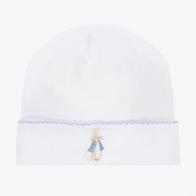 Shop Mini-la-mode White Peter Rabbit Pima Cotton Hat