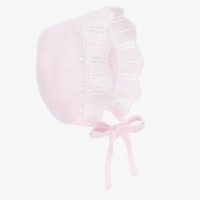 Shop Paz Rodriguez Baby Girls Pink Knit Bonnet