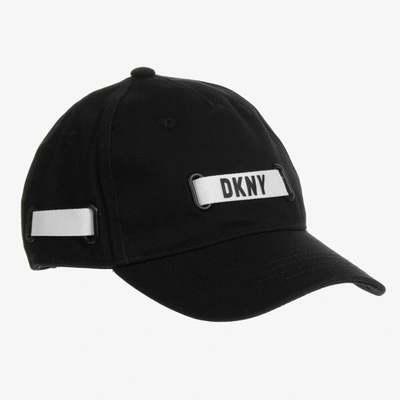 Shop Dkny Black Canvas Logo Cap