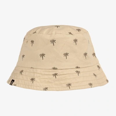Shop Mayoral Boys Beige Cotton Palm Tree Bucket Hat