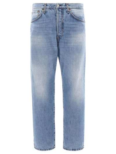 Shop Acne Studios Straight Leg Jeans In Light Blue