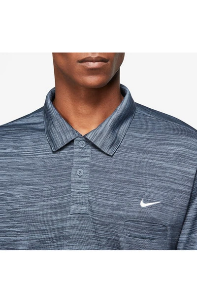 Shop Nike Dri-fit Unscripted Golf Polo In Diffused Blue/ White