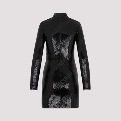 Shop Balenciaga Turtleneck Dress In Black
