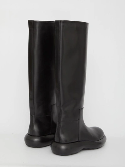 Shop Jil Sander Black Leather Boots