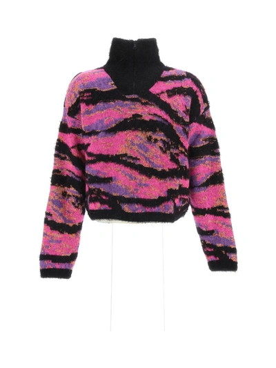 Shop Erl Knitwear In  Pink Rave Camo