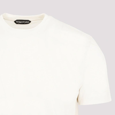 Shop Tom Ford Viscose Cotton T-shirt Tshirt In Nude &amp; Neutrals