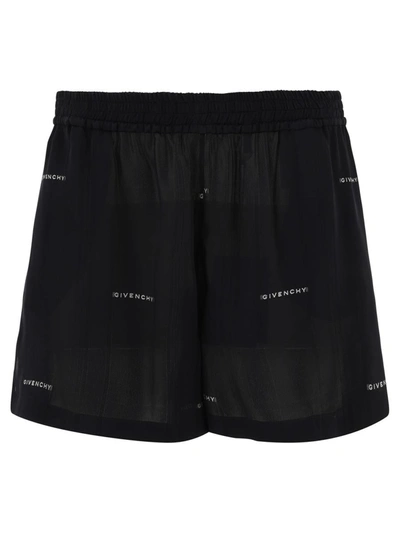 Shop Givenchy " Jacquard" Shorts In Black
