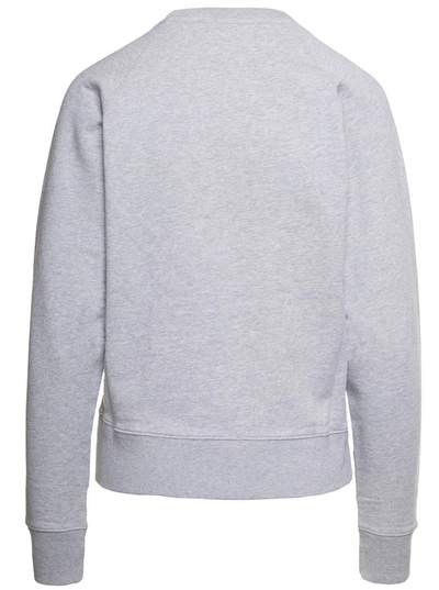 Shop Maison Kitsuné Grey 'campus' Sweatshirt With Contrasting Maxi Logo In Cotton Woman