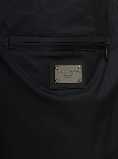Shop Dolce & Gabbana Black Jogger Pants Witrh Drawstring In Jersey Lined Nylon Man