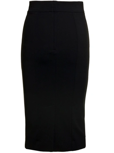 Dolce & Gabbana Midi Skirt In Powernet And Satin In Black