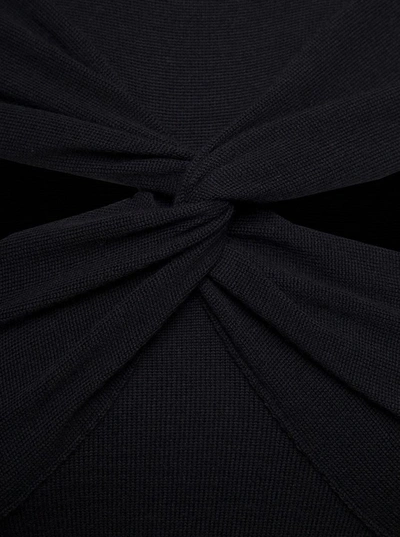 Coperni Black Mini Dress With Mock Neck And Twisted Cut-out In Wool Woman In Black