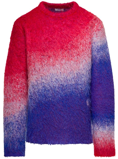 Shop Erl Multicolor Sweater With Degradè Effect In Mohair Blend