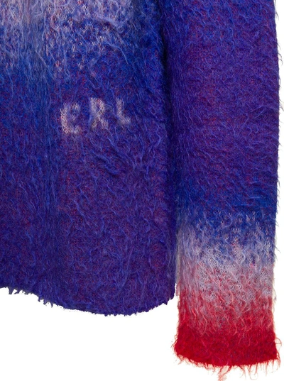 Shop Erl Multicolor Sweater With Degradè Effect In Mohair Blend