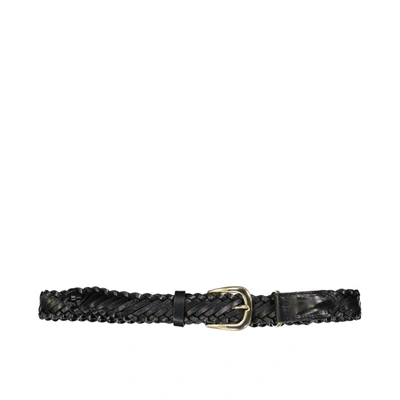 Shop Max Mara Intrecciato Leather Belt In Black