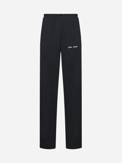 Shop Palm Angels Loose Track Jersey Trousers In Black,off White