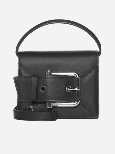 Shop Osoi Belted Brocle Micro Leather Bag In Black