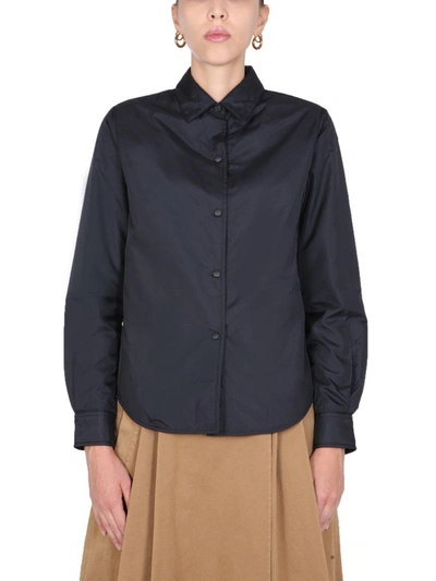 Aspesi Collared Jacket With Button Cuffs And Pockets In Blue