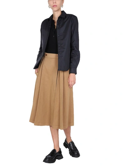Aspesi Collared Jacket With Button Cuffs And Pockets In Blue