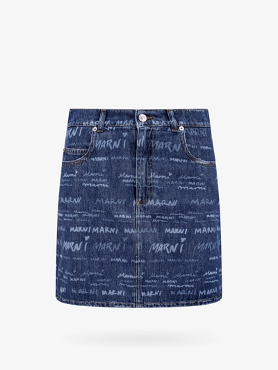 Shop Marni Skirt In Blue