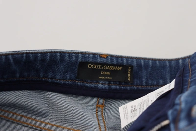 Shop Dolce & Gabbana Blue Cotton Skinny High Waist Denim Women's Jeans