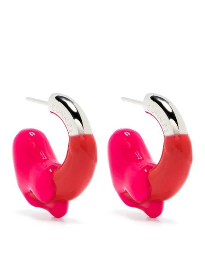 Shop Sunnei Mini Double Rubberized Earrings In Multicolour